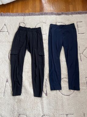 Athleta Brooklyn Joggers Black & Navy Pants Duo - Casual Cargo and Slim Leg